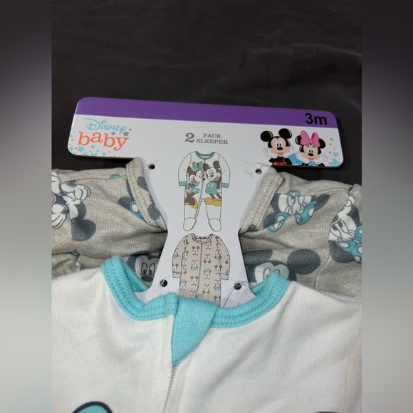 Disney Baby 2 pack Zipper Up Sleeper New With Tags 3 Month - Picture 4 of 4
